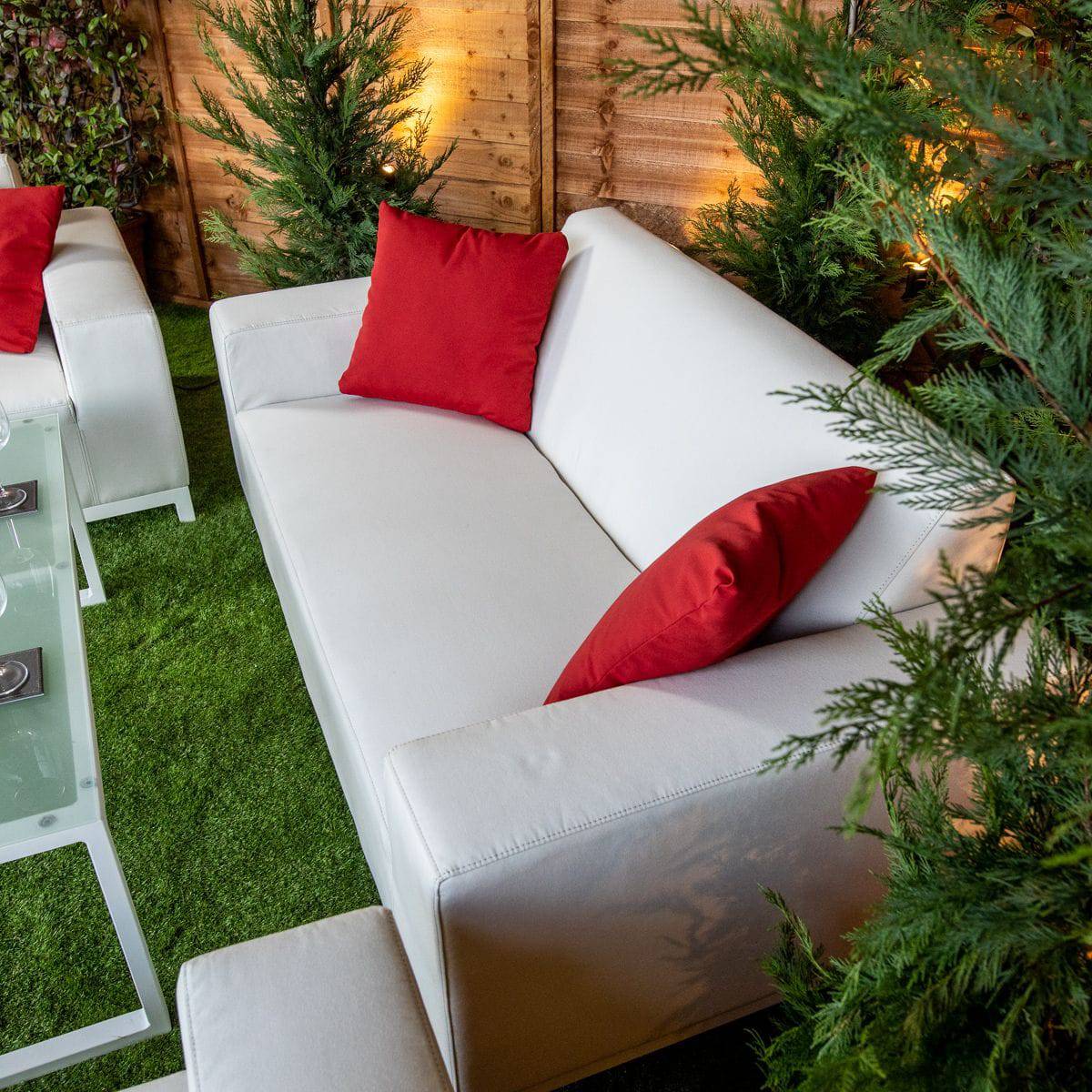 Sunbrella Bali 4 Seat 4 Piece Sofa Set With Coffee Table - White