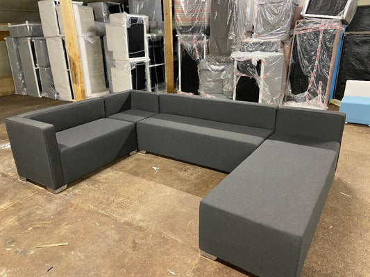 Sunbrella™ Dark Grey Corner Group with Chaise Longue