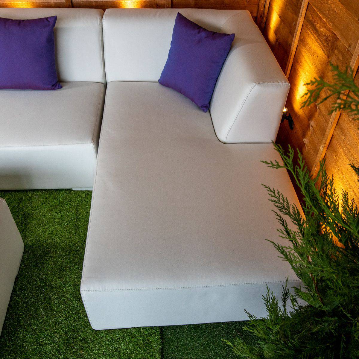 Sunbrella Milan Chaise Longue with Footstool - White
