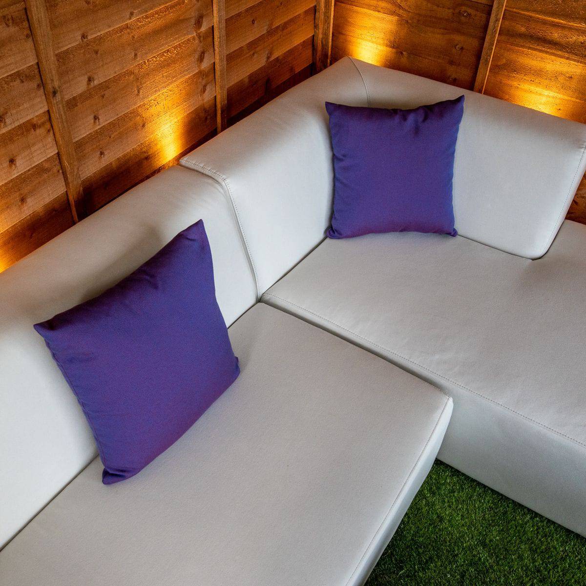 Sunbrella Milan Chaise Longue with Footstool - White
