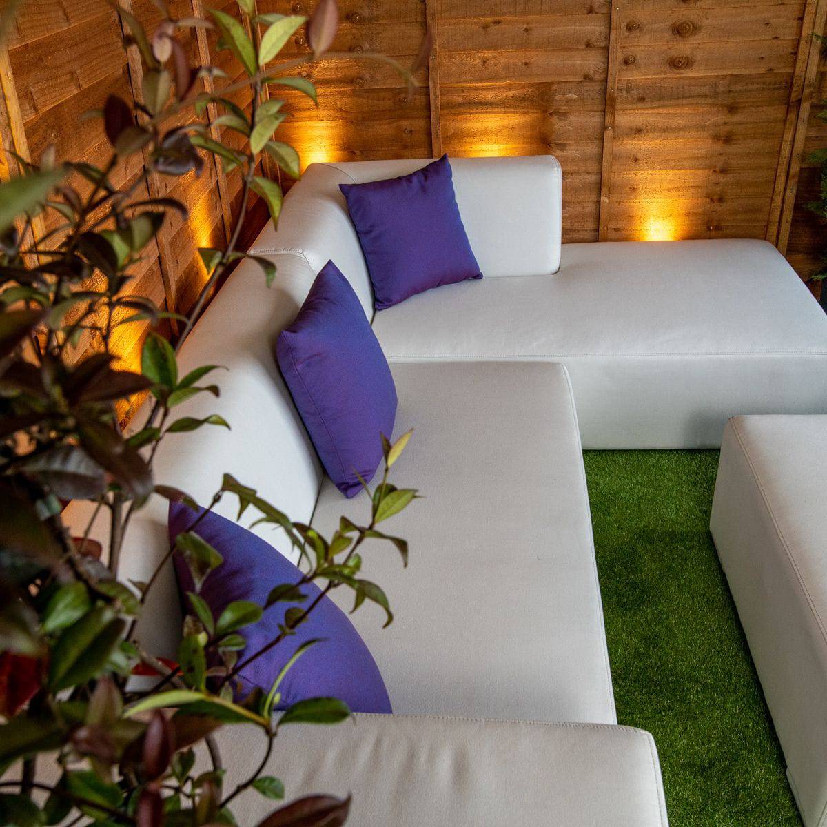 Sunbrella Milan Chaise Longue with Footstool - White