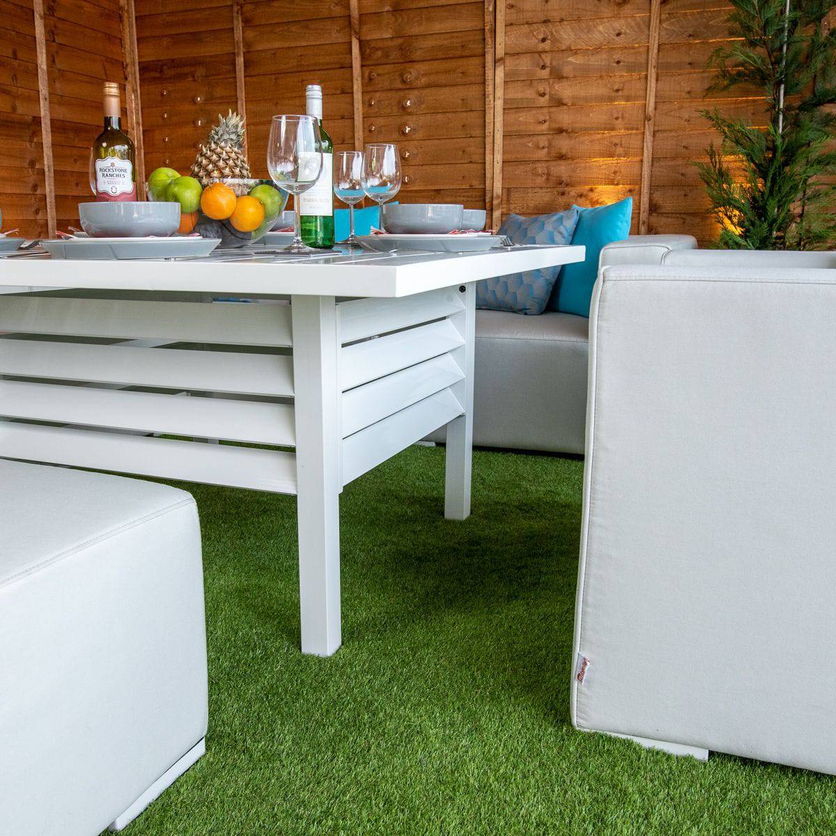 Sunbrella Modular Corner Sofa Dining Set - White