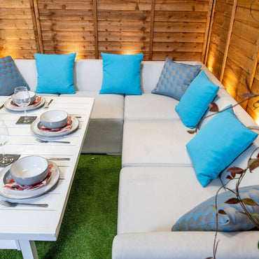 Sunbrella Venice Corner Dining Set - White