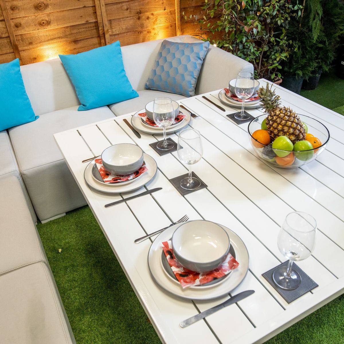 Sunbrella Venice Corner Dining Set - White
