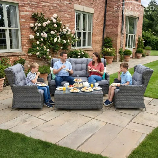 Serena Belgrade High Back Sofa Set with Coffee Table