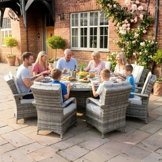 8 Seat Firepit Dining Set & Aluminium Garden Furniture: The Ultimate UK Outdoor Dining Upgrade