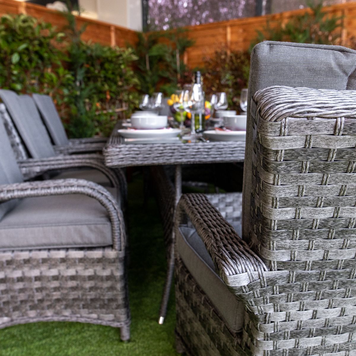 Serena Rattan Tokyo Rectangular 8 Seat Dining Set