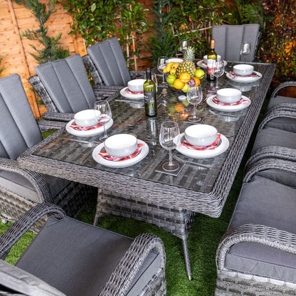 Serena Rattan Tokyo Rectangular 8 Seat Dining Set