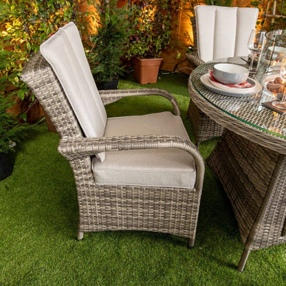 Champagne Tokyo Round 4 Seat Fire Pit Set - Garden Furniture Hub Essex