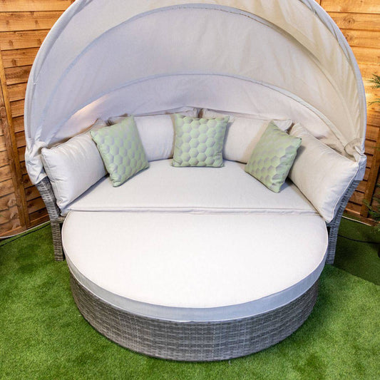 Champagne Day Bed With Canopy - Garden Furniture Hub Essex