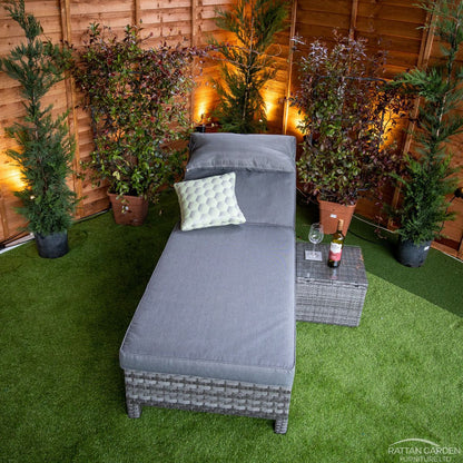 Serena Rattan Deluxe Extra Wide Wheeled Lounger