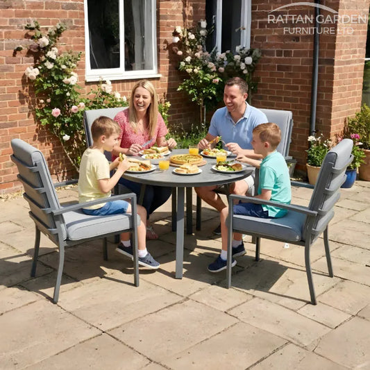 Highbury Aluminium 4 Seat Round Dining Set