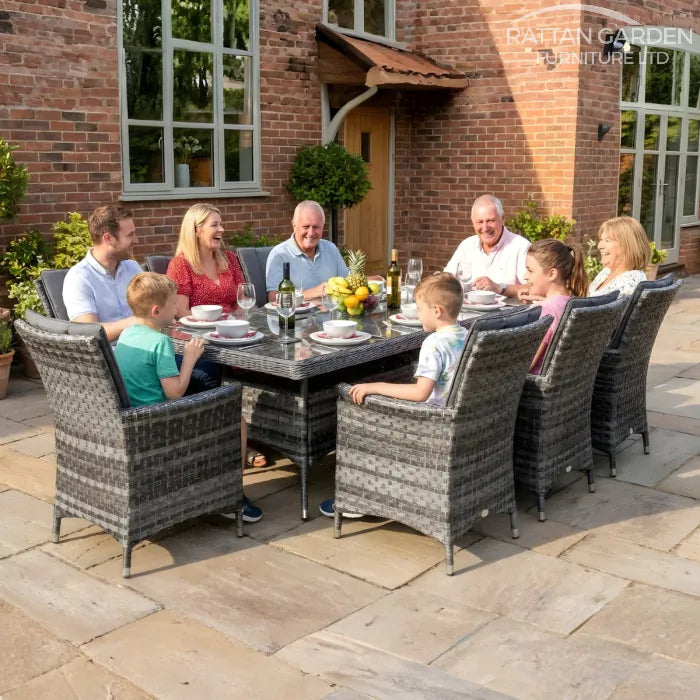Serena Atlanta Rectangular 8 Seat Rattan Dining Set