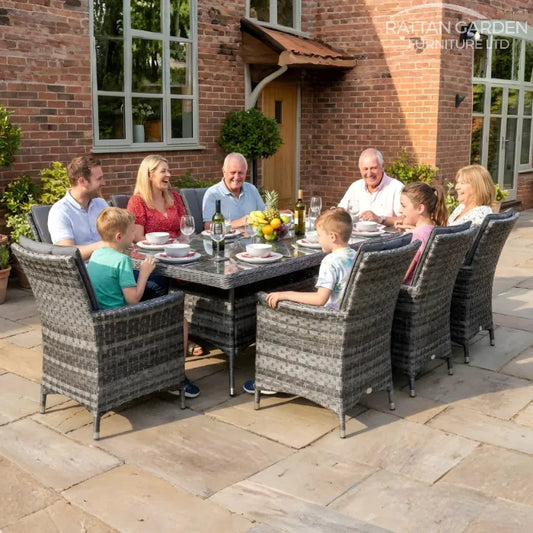 Serena Atlanta Rectangular 8 Seat Rattan Dining Set