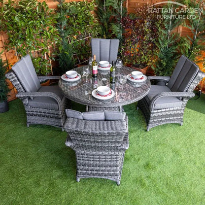 Serena Tokyo Round 4 Seater Rattan Garden Dining Set