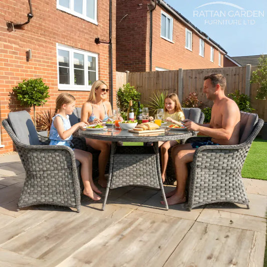 Serena Vienna Round 4 Seater Rattan Dining Set