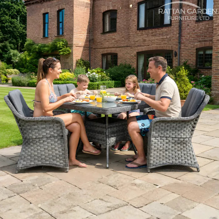 Serena Rattan Vienna Square 4 Seater Garden Dining Set