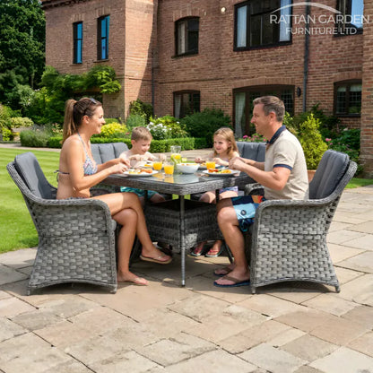 Serena Rattan Vienna Square 4 Seater Garden Dining Set