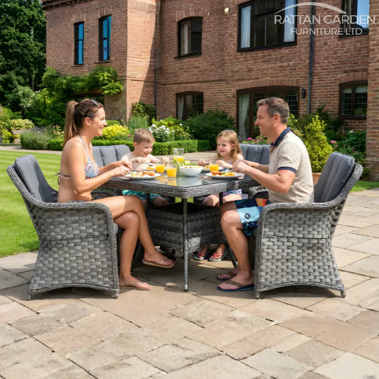 Serena Rattan Vienna Square 4 Seater Garden Dining Set