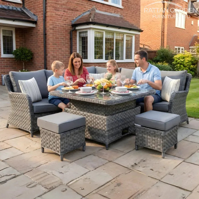 Rattan Serena Oxford Square Rising Table Corner Set