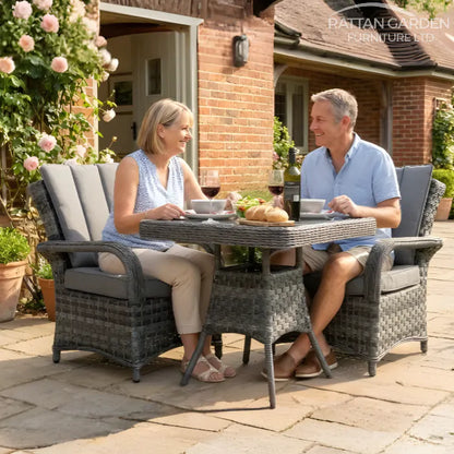 Serena Tokyo Bistro Square Rattan Dining Table with 2 Chairs