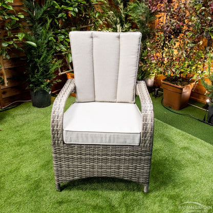 Champagne Rattan Tokyo Rectangular 6 Seater Fire Pit Dining Set