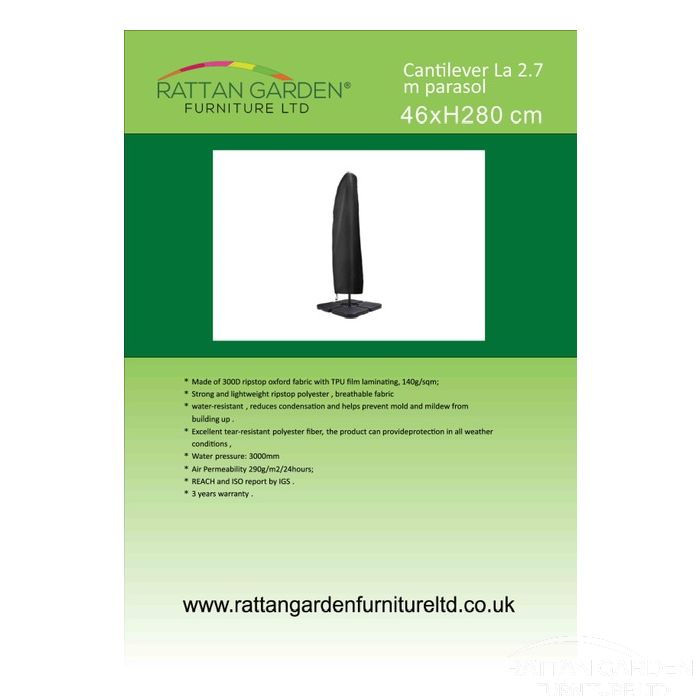 Deluxe Rain Cover for Standard Cantilever Parasol