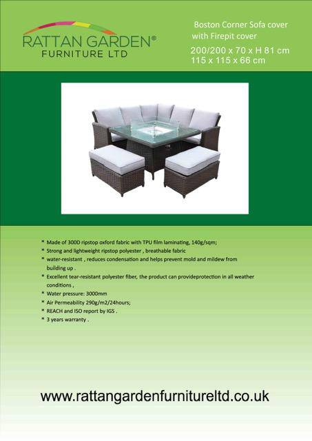 Deluxe Rain Cover for Boston Corner Set and Fire Pit Table - Garden Furniture Hub Essex