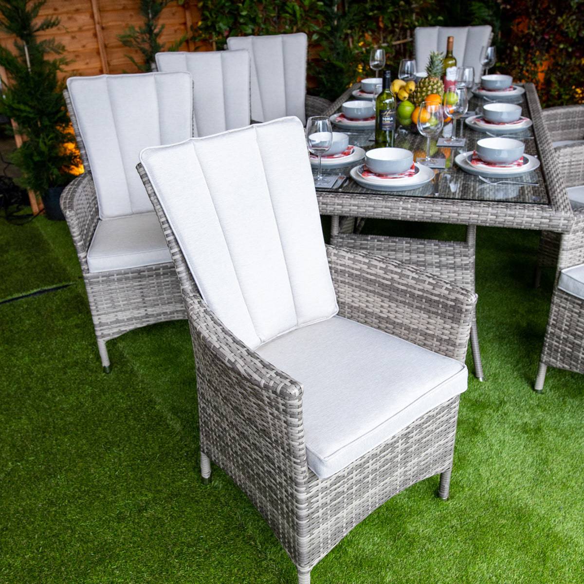 Champagne Atlanta Rectangular 8 Seater Outdoor Dining Set