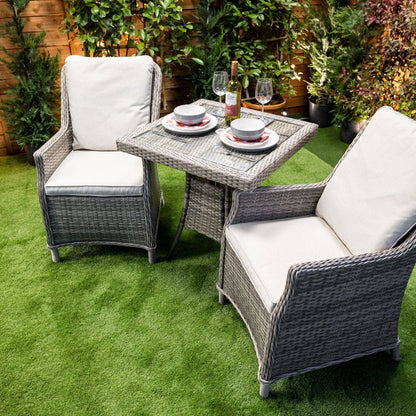 Champagne Rattan Paris Square Bistro Set