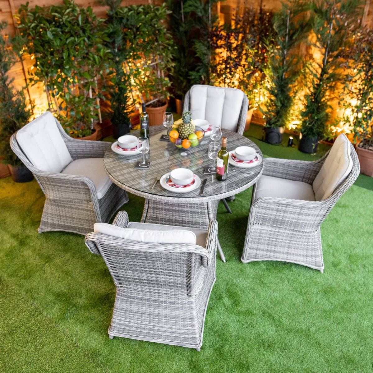 Grey Rattan Champagne Rattan Garden Furniture Mercer Amalfi High