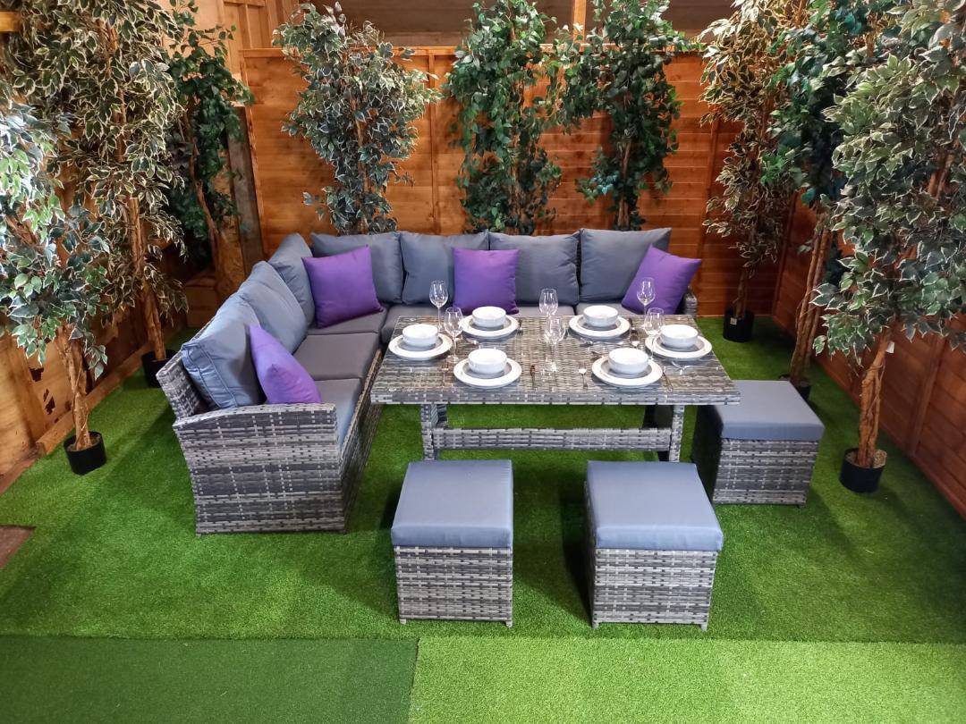 Vaule Aston Corner Dining Set - Rattan Garden Furniture Essex