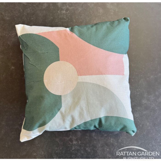 Peach Circle + Green Scatter Cushion