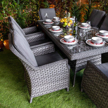 Serena Paris Rectangular 8 Seat Dining Set - Garden Furniture Hub Essex