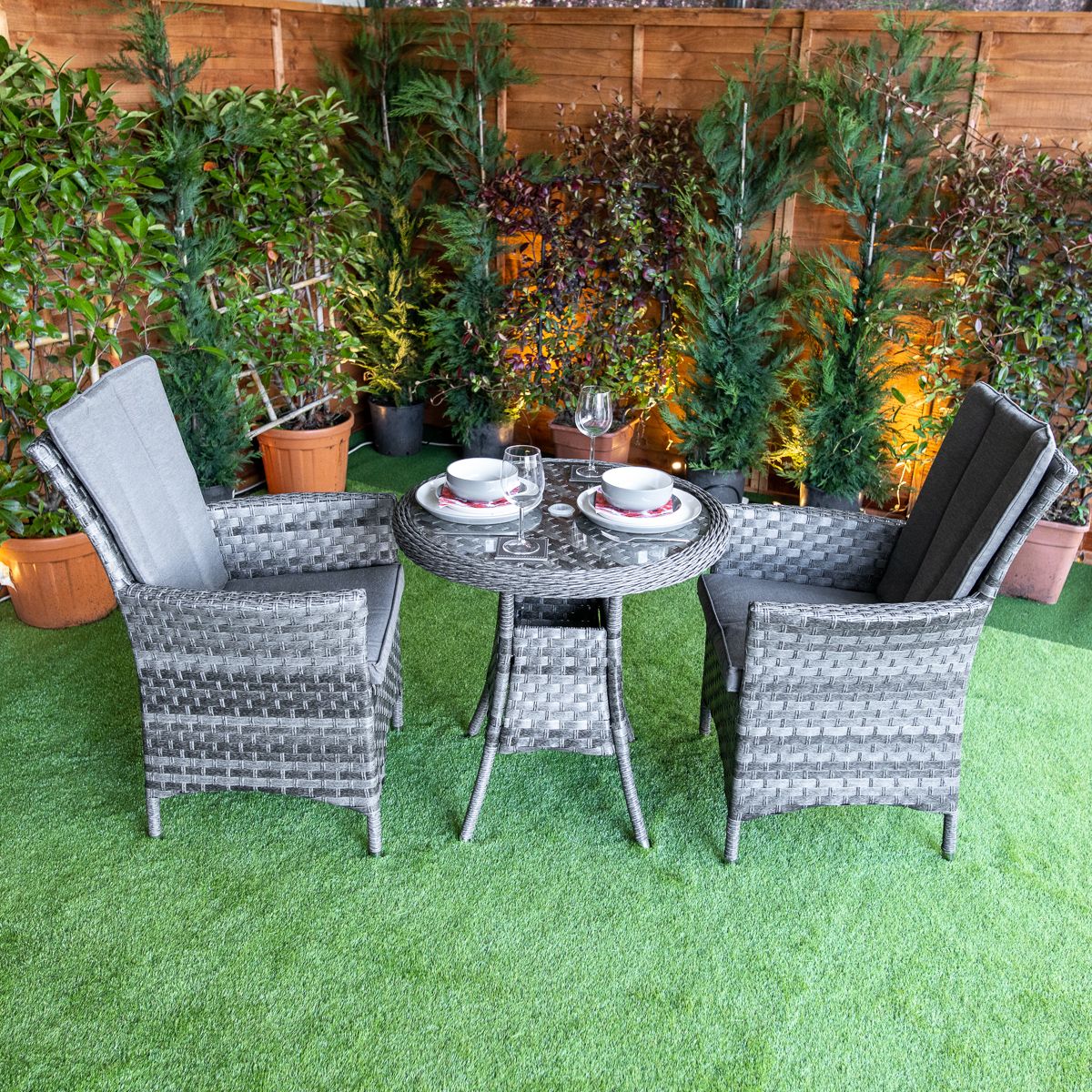 Serena Rattan Atlanta Round Bistro Set - Garden Furniture Hub Essex