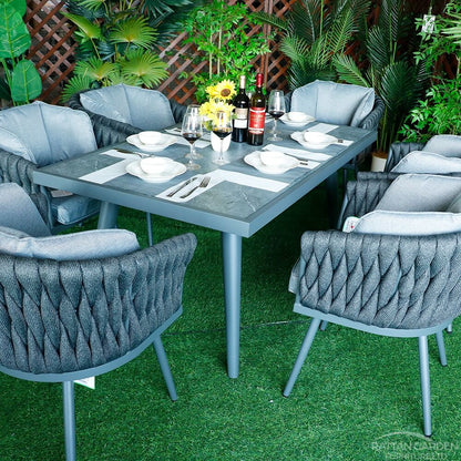 Rope Rectangular 6 Seat Dining Set