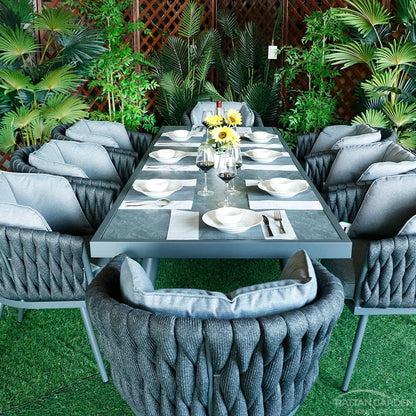 Rope Rectangular 8 Seat Dining Set