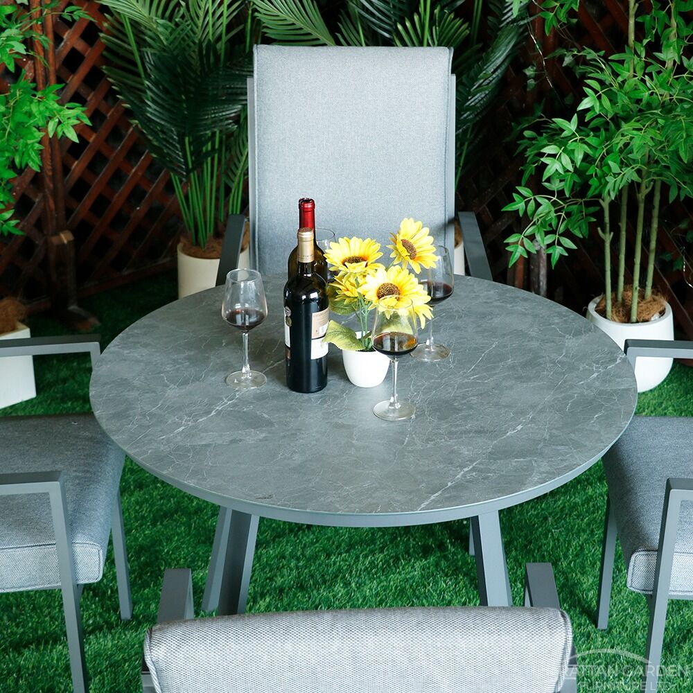 Highbury Aluminium 4 Seat Round Dining Set