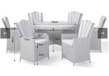 Ocean 6 Seater Round Garden Dining Set