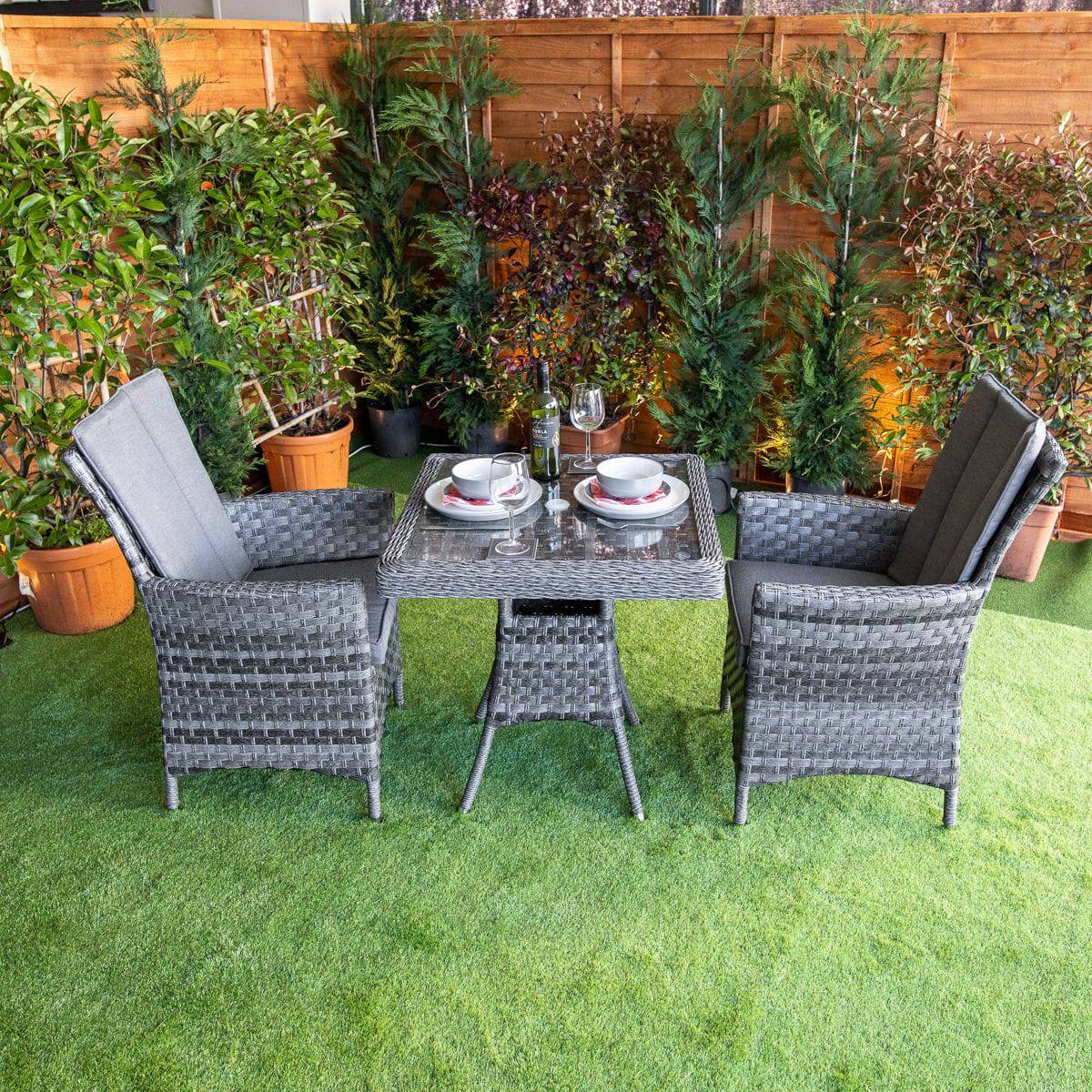 Serena Rattan Atlanta Square 2 Seat Bistro Set - Garden Furniture Hub Essex