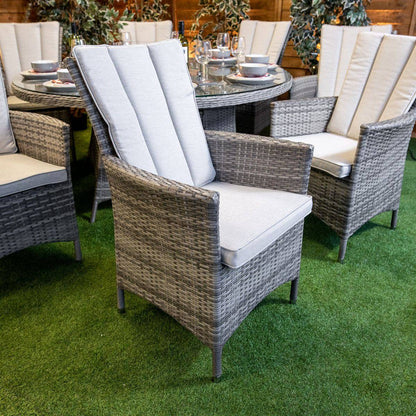 Champagne Atlanta 8 Seat Fire Pit With 165cm Round Table - Garden Furniture Hub Essex