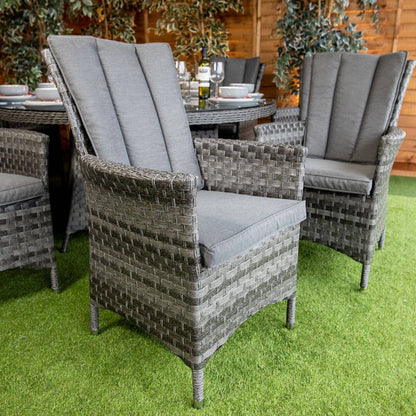 Serena Atlanta Round 8 Seat Fire Pit Dining Set - Garden Furniture Hub Essex