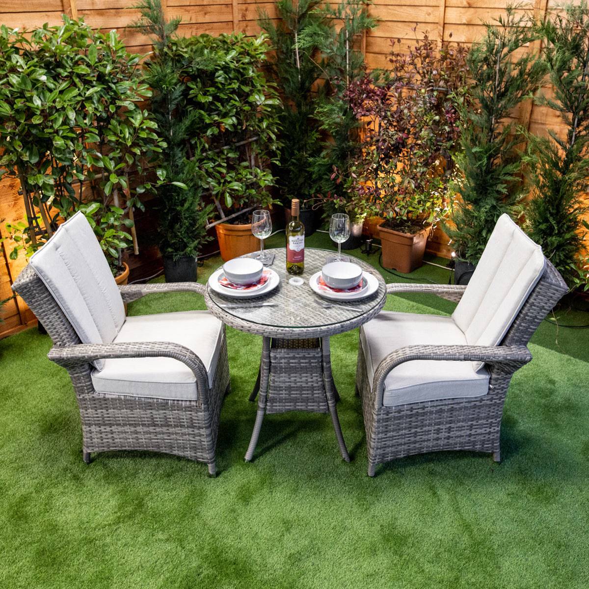 Champagne Tokyo Round 2 Seat Bistro Set - Garden Furniture Hub Essex