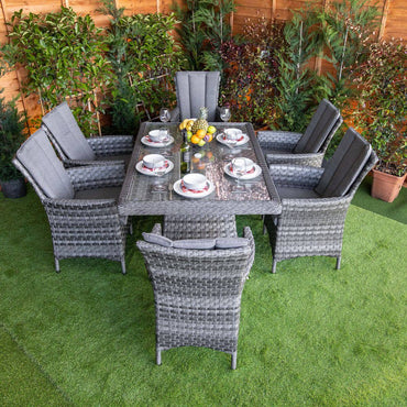 Serena Rattan Atlanta Rectangular 6 Seater Garden Dining Set