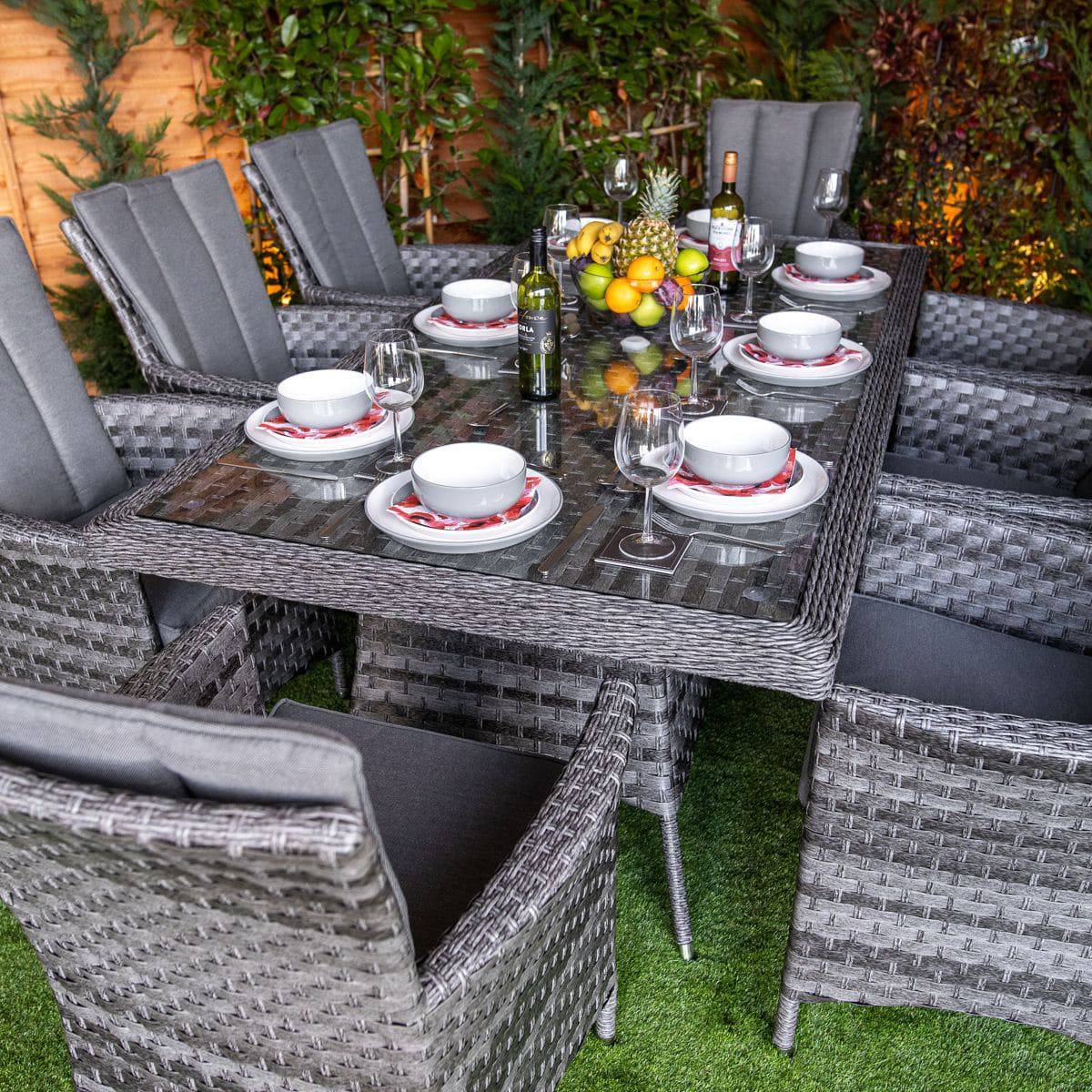 Serena Atlanta Rectangular 8 Seat Rattan Dining Set