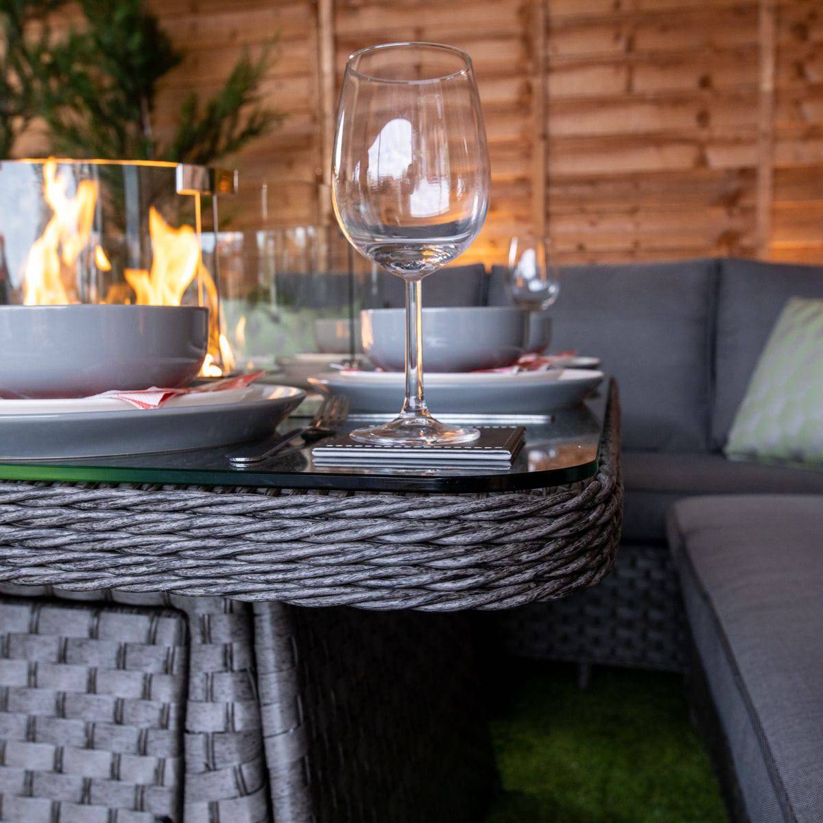 Serena Miami Corner Sofa Set with Firepit