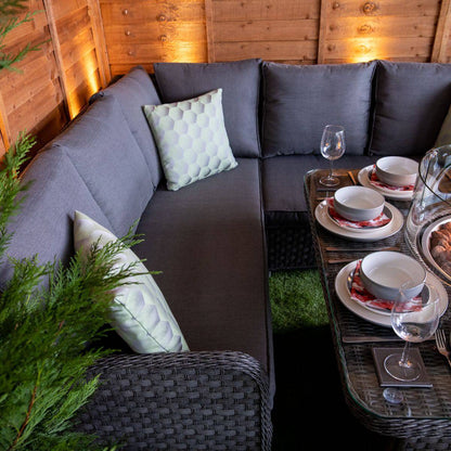 Serena Miami Corner Sofa Set with Firepit