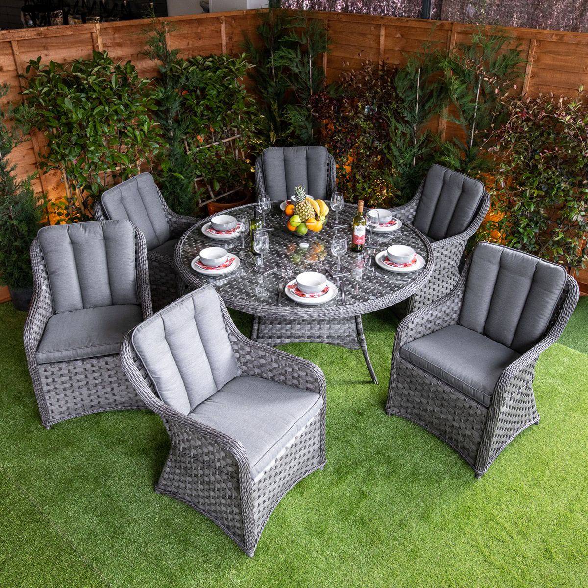 Serena Vienna Round 6 Seater Garden Dining Set