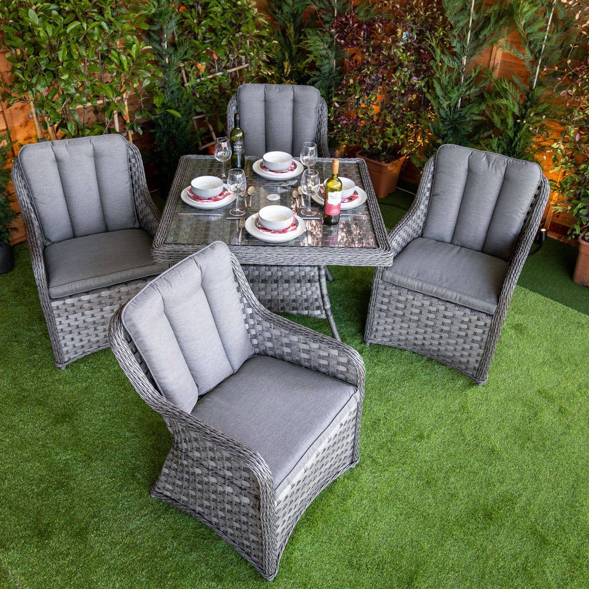 Serena Vienna Square 4 Seat Dining Set - Garden Furniture Hub Essex