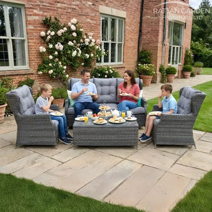 Serena Belgrade High Back Sofa Set with Coffee Table